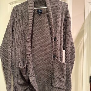 American Eagle Outfitters Gray Cable Knit Sweater